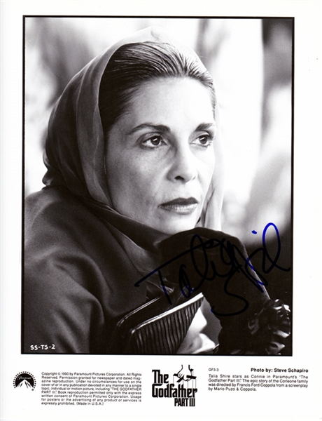 Talia Shire Signed 8" x 10" Studio Publicity Photo for "The Godfather: Part III" (Beckett/BAS Guaranteed)
