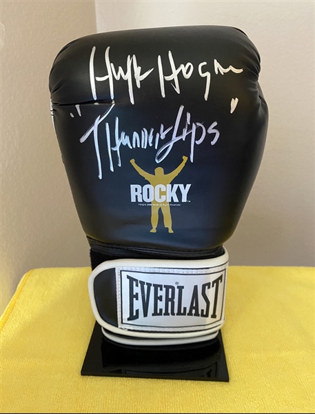 Rocky III: Hulk Hogan Signed Rocky Model Boxing Glove with "Thunderlips" Inscription (Beckett/BAS Guaranteed)