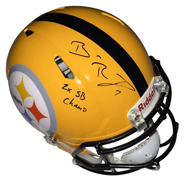 Ben Roethlisberger ULTRA-RARE Personal Model Game Ready Signed Steelers Revolution Helmet w/ "2x Champ" Inscription! (JSA)
