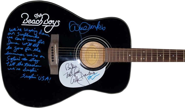 The Beach Boys Stellar Group Signed Fender Squier Stratocaster Guitar w/ RARE 5 Members! (JSA)