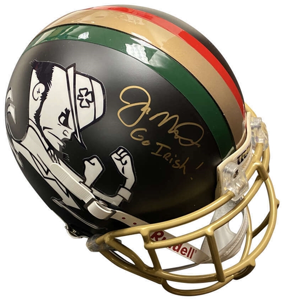 Joe Montana Signed PROLINE Notre Dame/49ers Helmet w/ Rare "Go Irish" Inscription! (JSA)