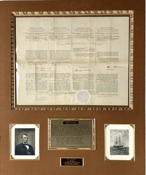 Abraham Lincoln ULTRA-RARE Impressive Signed 1863 Presidential Ships Paper (Beckett/BAS Guaranteed)
