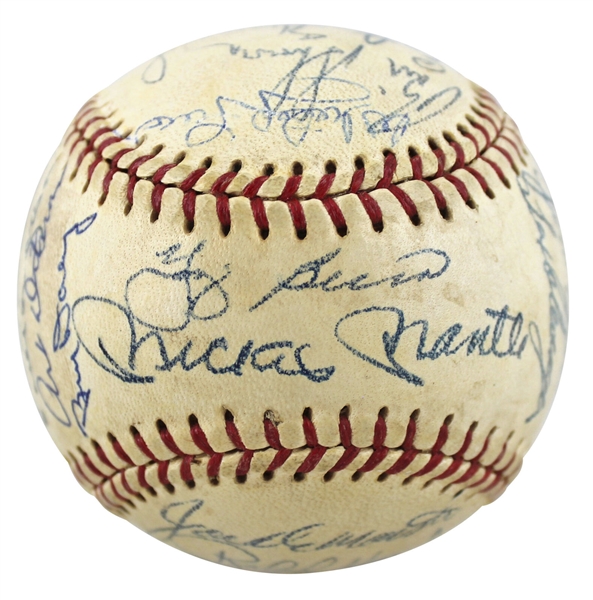 1961 Yankees (World Series Champions) Team Signed Baseball with Mantle, Maris, Berra, etc. (JSA)
