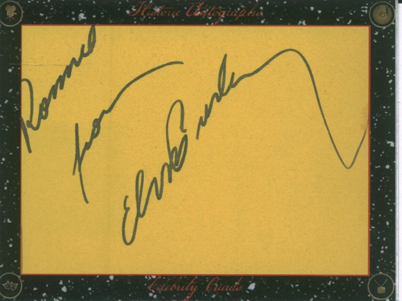 Elvis Presley BOLDLY Signed Historical Autographs Celebrity Cuts Trading Card (Beckett/BAS)