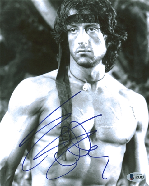 Sylvester Stallone signed 8" x 10" Photograph from the movie "Rambo" (Beckett/BAS)