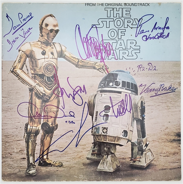 The Story of Star Wars Cast Signed Soundtack Album with Ford, Lucas, Hamill, etc. (8 Sigs)(Beckett/BAS)