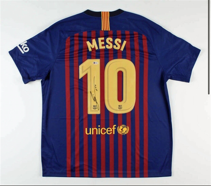 Lionel Messi Signed Nike Official Barcelona FC Soccer Jersey (Beckett/BAS COA)