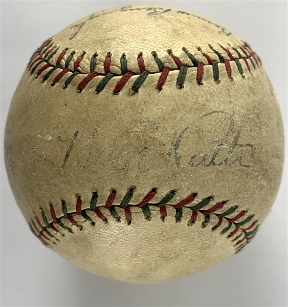 c. 1927 Yankees Babe Ruth, Benny Bengough and Cedric Durst Signed Baseball (PSA/DNA)
