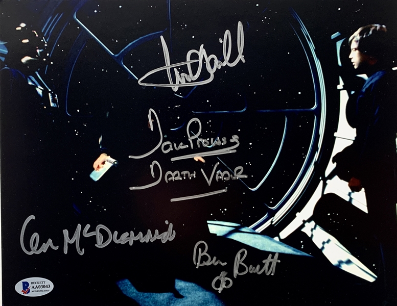 Return of the Jedi Cast Signed 8" x 10" Color Photo with Hamill, Prowse McDiarmid & Burtt (Beckett/BAS LOA)