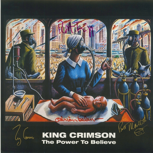 King Crimson Group Signed 12" x 12" Promotional Flat for "The Power to Believe" (4 Sigs)(Beckett/BAS Guaranteed)