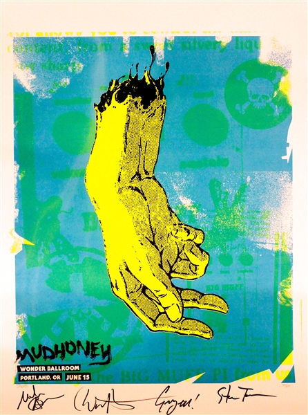 Mudhoney Group Signed 18" x 24" Silkscreen Concert Poster (Beckett/BAS Guaranteed)