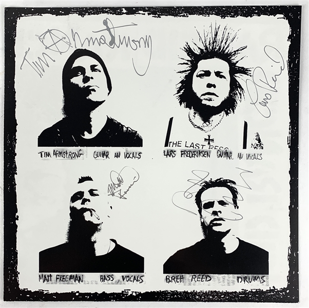 Rancid Group Signed 12" x 12" Promotional Album Flat (Danny Zelisko COA)(Beckett/BAS Guaranteed)