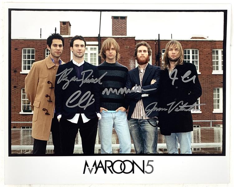 Maroon 5 Rare Early Group Signed 8" x 10" Color Photo w/Adam Levine (Danny Zelisko LOA)(Beckett/BAS Guaranteed)