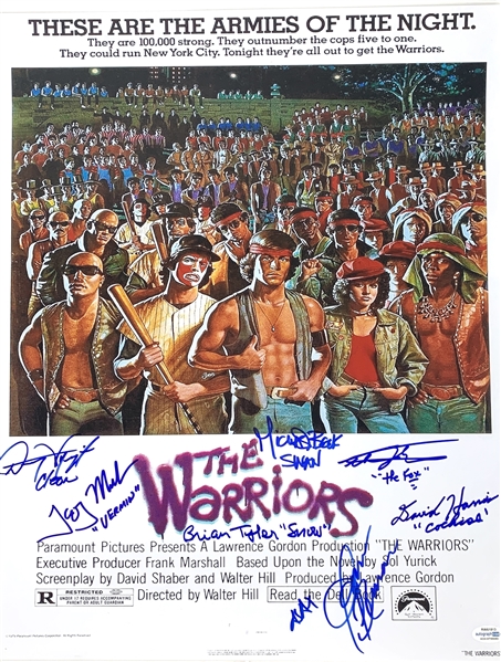 The Warriors Cast Signed 16" x 20" Color Photo (7 Sigs)(ACOA)