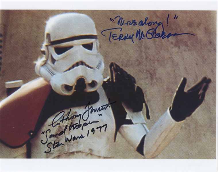 Star Wars: Sandtroopers Terry McGovern & Anthony Forrest 10” x 8” Signed Photo from “A New Hope” (Beckett/BAS Guaranteed) 