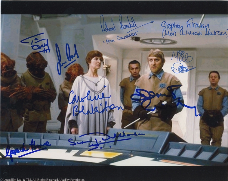 Star Wars: Rebel Alliance Battle of Endor “Briefing Room” Scene 10” x 8” Multi-Signed Photo from “Return of the Jedi” (9 Sigs) (Beckett/BAS Guaranteed)