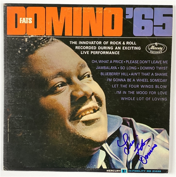 Fats Domino In-Person Signed “Fats Domino 65” Album Record (John Brennan Collection) (BAS Guaranteed)