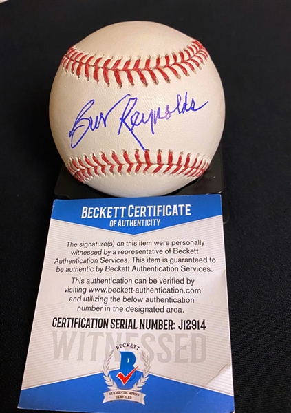 Burt Reynolds Single Signed OML Baseball (Beckett/BAS COA)