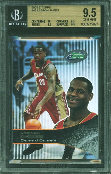 2003-04 eTopps Basketball LeBron James ROOKIE RC #43 BGS 9.5 GEM MINT with 10 Subgrades