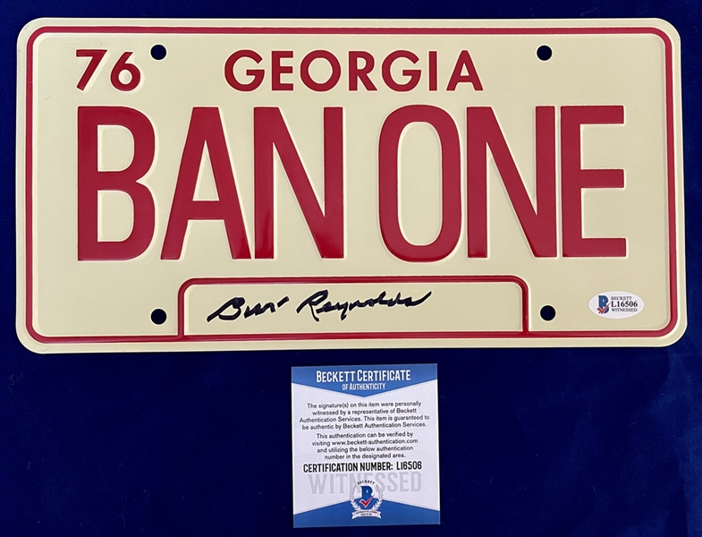 Burt Reynolds Signed License Plate from Smokey and the Bandit! (Beckett/BAS COA)