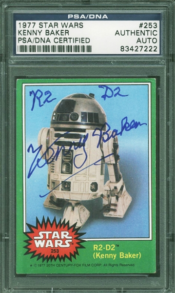 Kenny Baker Signed 1977 Star Wars Trading Card #253 (PSA/DNA Encapsulated)