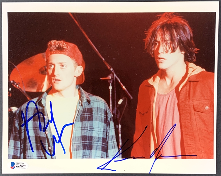 Bill & Teds Excellent Adventure: Alex Winter & Keanu Reeves Signed 8" x 10" Color Photo (Beckett/BAS COA)