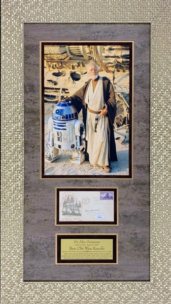 Star Wars: Alec Guinness Signed First Day Cover Impressively & Professionally Framed (James Spence Authentication)