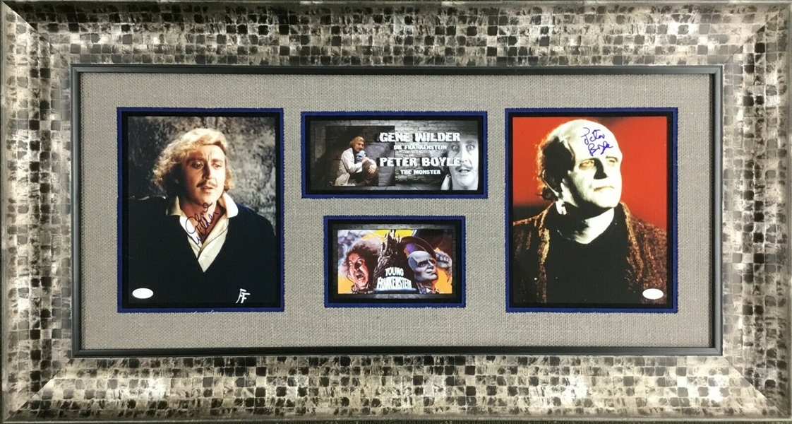 Young Frankenstein: Gene Wilder & Peter Boyle Pair of 8” x 10" Signed Photos Impressively & Professionally Framed (JSA Authentication)