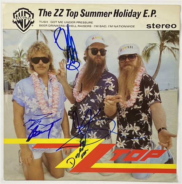 ZZ Top In-Person Group Signed “ZZ Top Summer Holiday EP” 12” Record (4 Sigs) (John Brennan Collection) (BAS Guaranteed)