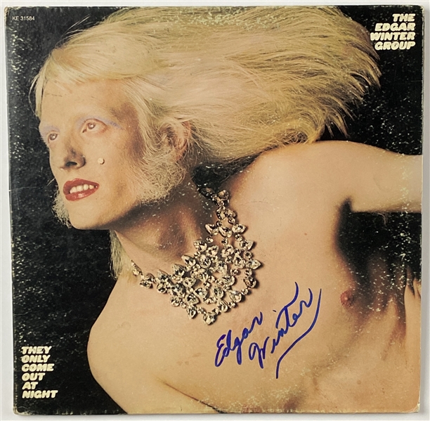 Edgar Winter In-Person Signed “They Only Come Out at Night” Album Record (John Brennan Collection) (BAS Guaranteed)