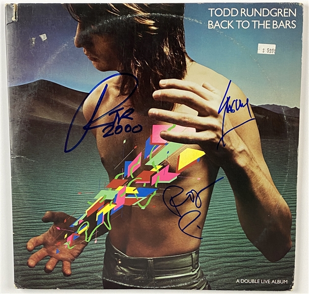 Todd Rundgrens Utopia In-Person Group Signed “Back to the Bars” Album Record (3 Sigs) (John Brennan Collection) (BAS Guaranteed)