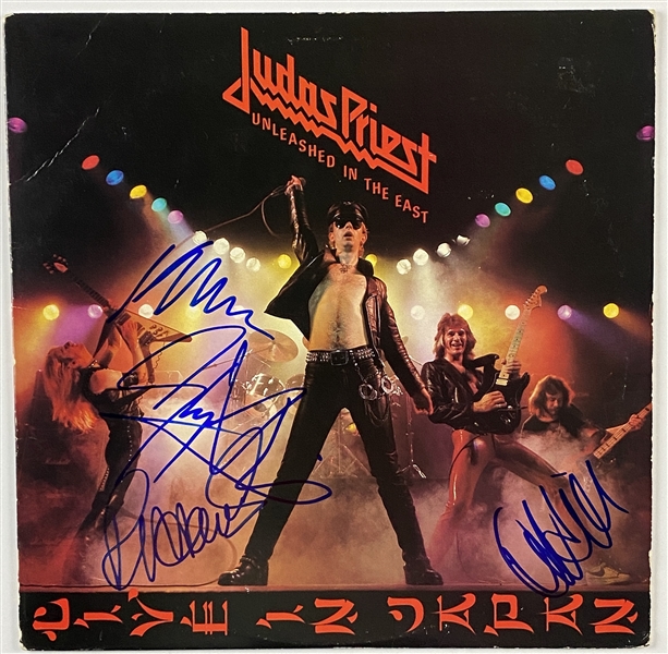 Judas Priest In-Person Group Signed “Unleashed in the East” Album Record (4 Sigs) (John Brennan Collection) (BAS Guaranteed)