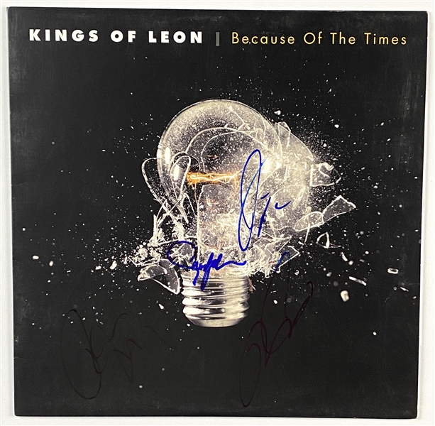 Kings of Leon In-Person Group Signed “Because of the Times” Album Record (4 Sigs) (John Brennan Collection) (BAS Guaranteed)