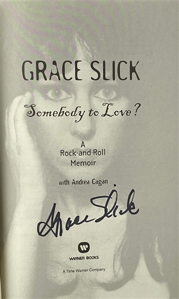 Jefferson Airplane: Grace Slick In-Person Signed “Somebody to Love?” Book (John Brennan Collection) (BAS Guaranteed)