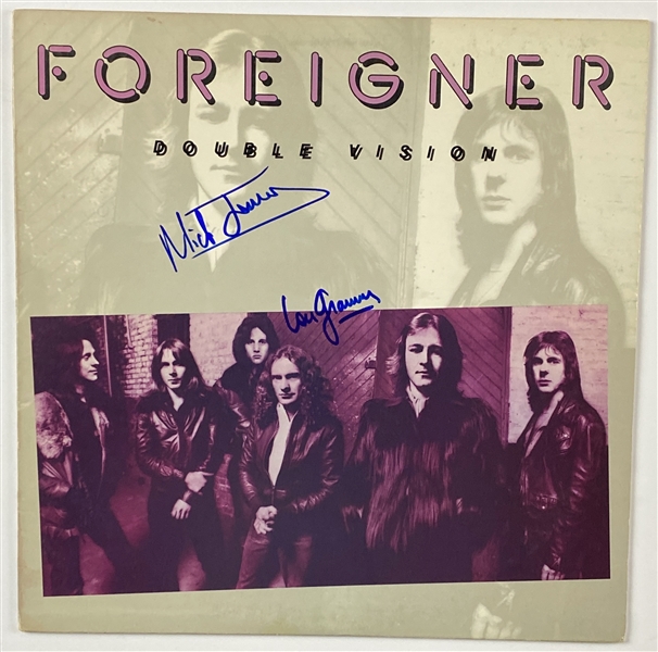 Foreigner: Lou Gramm & Mick Jones In-Person Dual-Signed “Double Vision” Album Record (John Brennan Collection) (BAS Guaranteed)