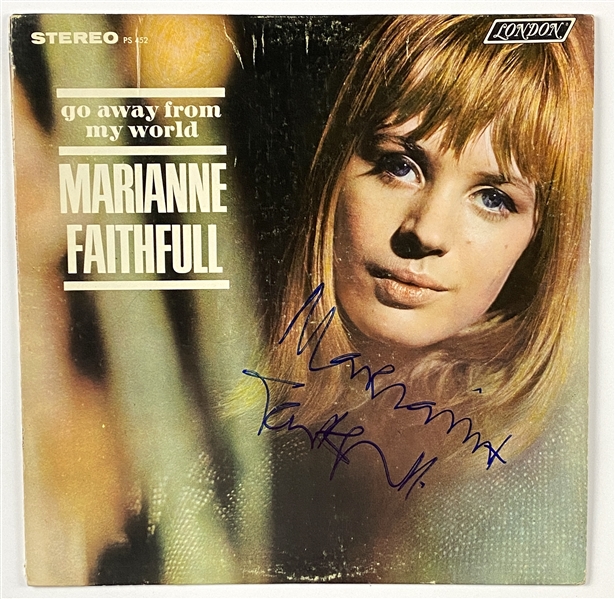 Marianne Faithfull & Andrew Loog Oldham In-Person Signed “Go Away From My World” Album Record (John Brennan Collection) (BAS Guaranteed)