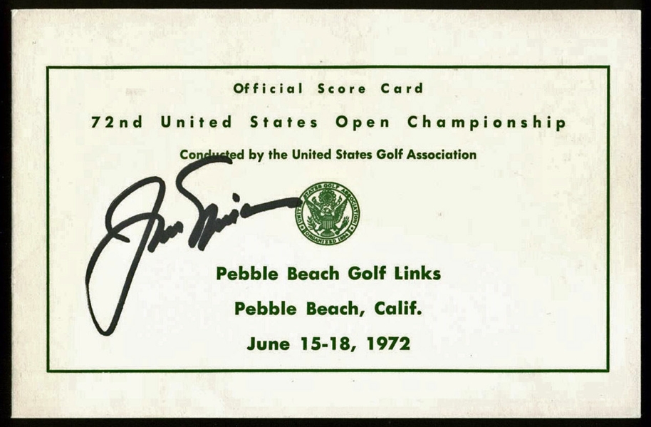 Jack Nicklaus Signed 1972 U.S. Open Pebble Beach Scorecard (PSA/DNA)