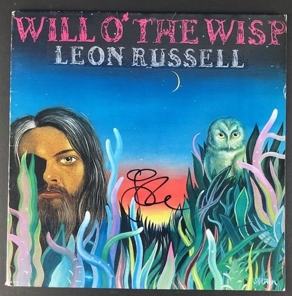 Rock & Roll HOF and Grammy Award Winner Leon Russell Signed "Will-O the Wisp" Album Cover(Beckett/BAS Guaranteed)
