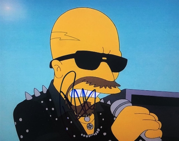 Rob Halford signed 10" x 8" photograph of his character on the cartoon "The Simpsons" (Beckett/BAS Guaranteed) 