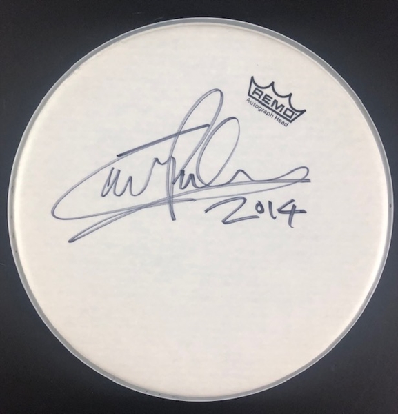 Carl Palmer Signed 12" Drumhead (Beckett/BAS Guaranteed)