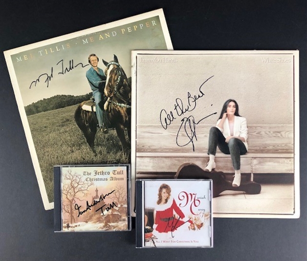 Music Legends: Lot of four (4) GREAT Items: Mel Tillis Album, Emmylou Harris Album, Jethro Tull CD, and Mariah CareyCD 