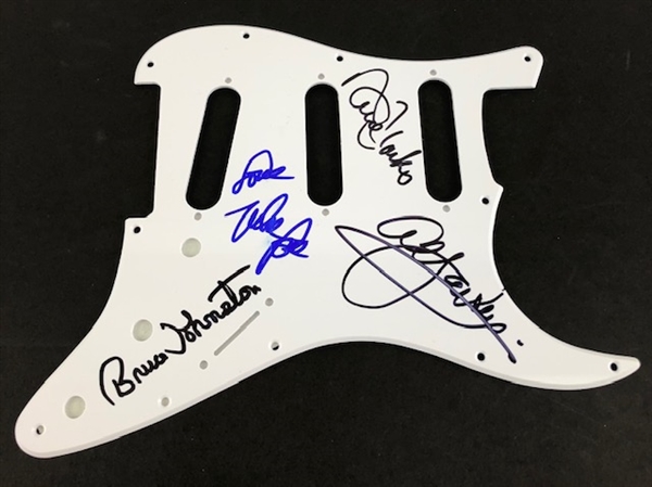 Beach Boys Group Signed Pickguard, signatures include: Mike Love, Al Jardine, Bruce Johnston, David Marks (Beckett/BAS Guaranteed)