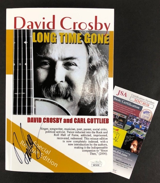 David Crosby signed "Long Time Gone" Autobiography Softcover Book (JSA)