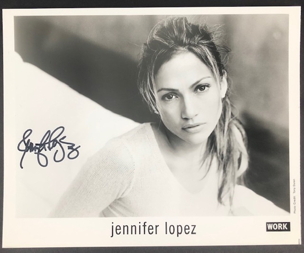 Jennifer Lopez Signed 10" x 8" B&W Promo Photo (Beckett/BAS Guaranteed)