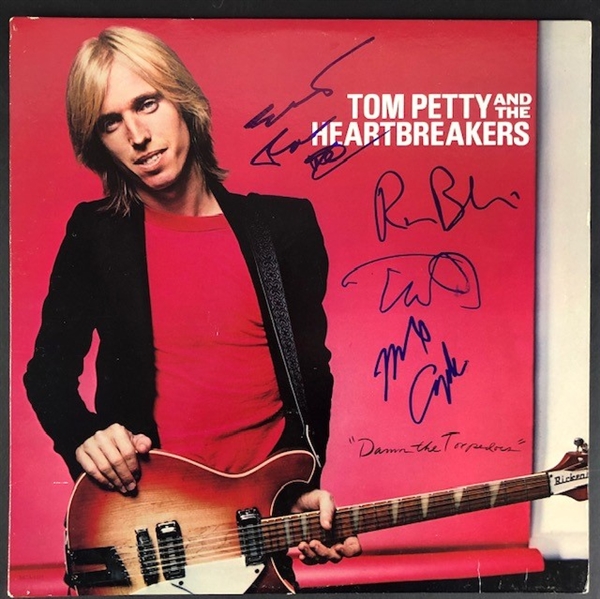 Tom Petty & The Heartbreakers Group signed "Damn the Torpedoes" Album Cover (Beckett/BAS Guaranteed)