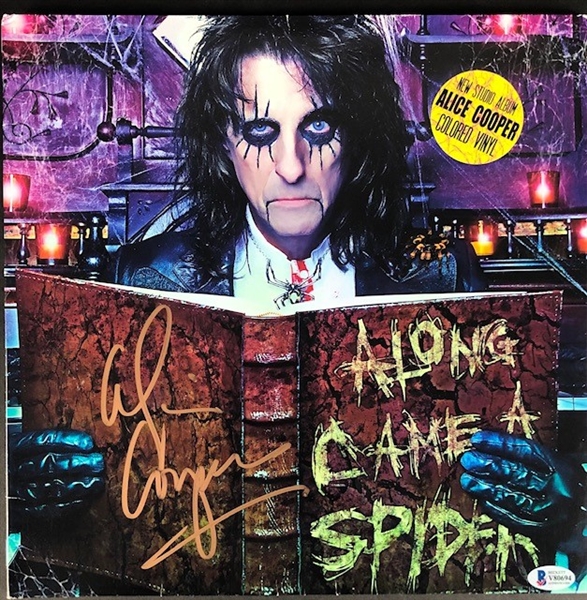 Alice Cooper Signed "Along Came A Spider" Album Cover (Beckett/BAS)