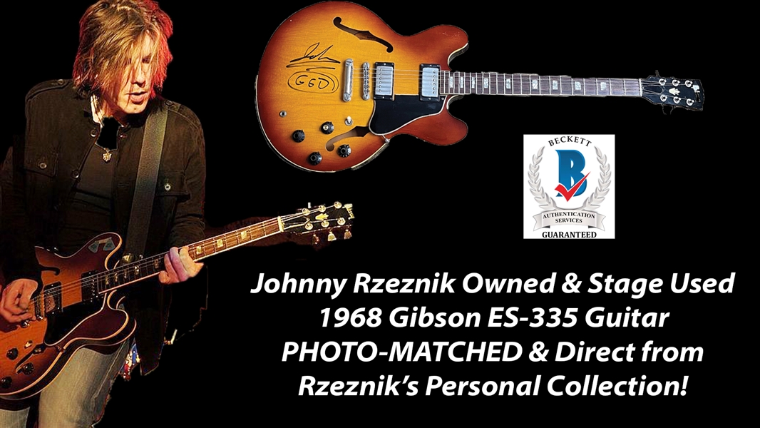 Goo Goo Dolls: John Rzeznik Stage Concert-Used & Signed 1968 Gibson ES 335 Guitar (Beckett/BAS Guaranteed)