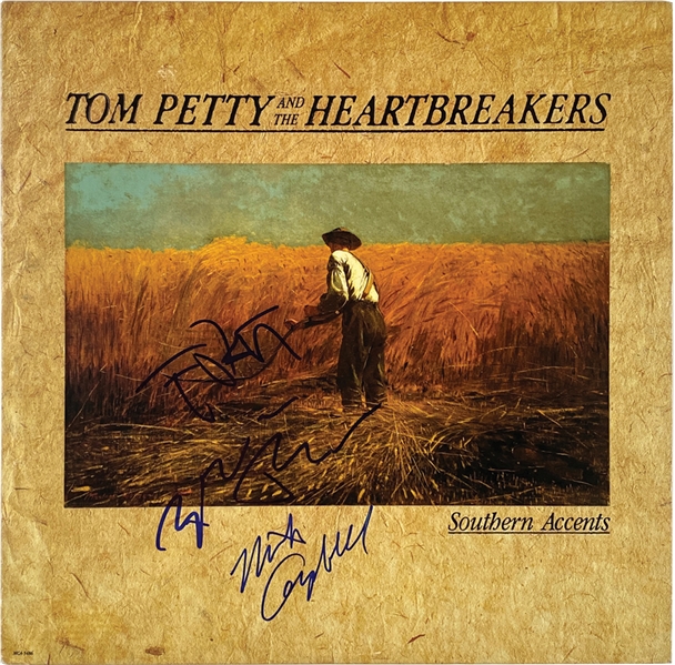 Tom Petty & The Heartbreakers In-Person Group Signed “Southern Accents” Album Record (3 Sigs) (John Brennan Collection) (JSA LOA) 