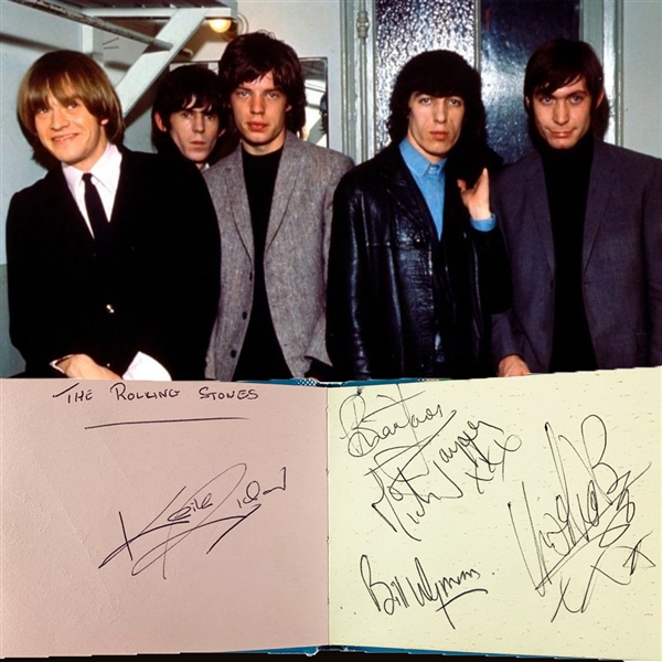 The Rolling Stones Band Signed Autograph Book with Superb Vintage Signatures (Beckett/BAS Guaranteed)