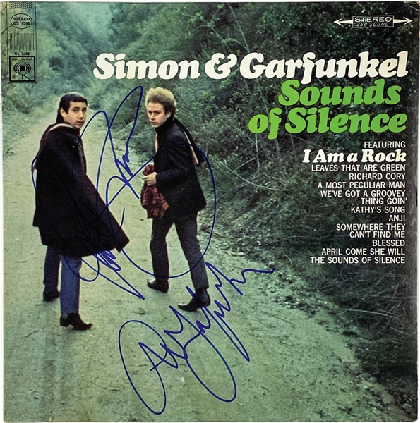 Simon & Garfunkel In-Person Dual Signed “Sounds of Silence” Album Record (John Brennan Collection) (JSA Authentication)
